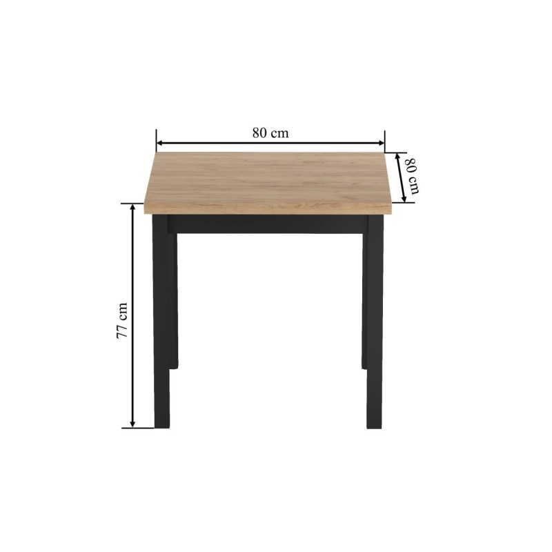 Table (golden oak craft/black) 80x80 Table (golden oak craft/black) 80x80