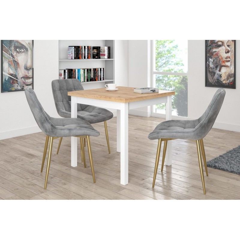 Tisch (goldene Eiche Craft/weiß) 80x80 Tisch (goldene Eiche Craft/weiß) 80x80