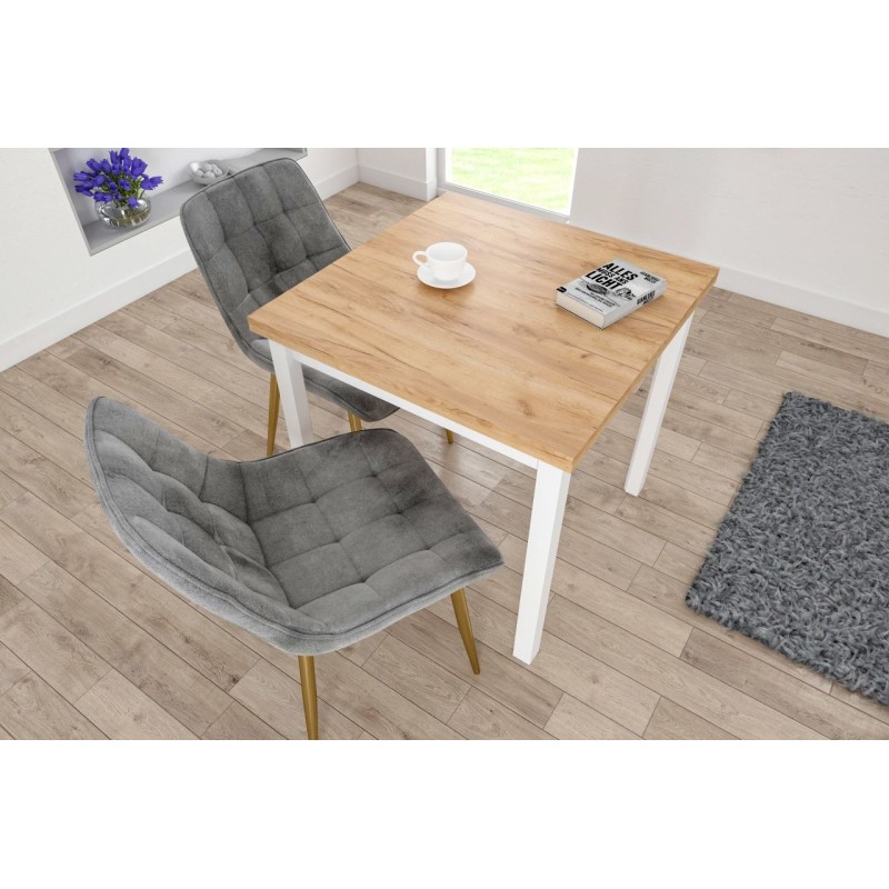 Tisch (goldene Eiche Craft/weiß) 80x80 Tisch (goldene Eiche Craft/weiß) 80x80