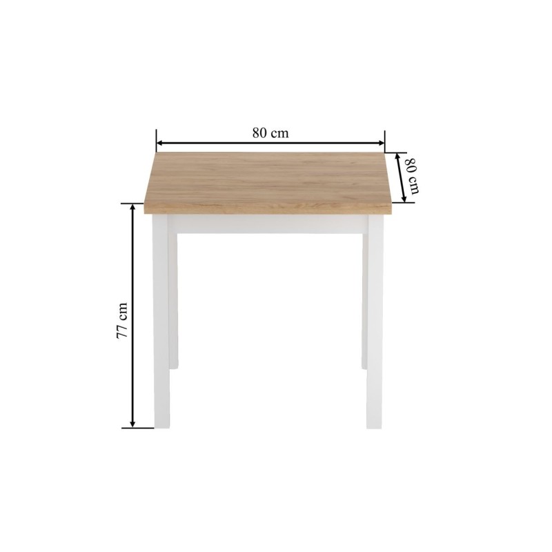 Tisch (goldene Eiche Craft/weiß) 80x80 Tisch (goldene Eiche Craft/weiß) 80x80