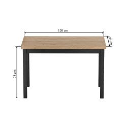 Tisch (Eiche gold Craft/Schwarz) 68x120 Tisch (Eiche gold Craft/Schwarz) 68x120