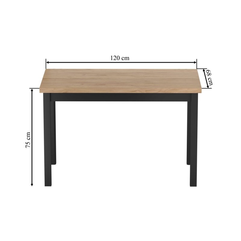Tisch (Eiche gold Craft/Schwarz) 68x120 Tisch (Eiche gold Craft/Schwarz) 68x120