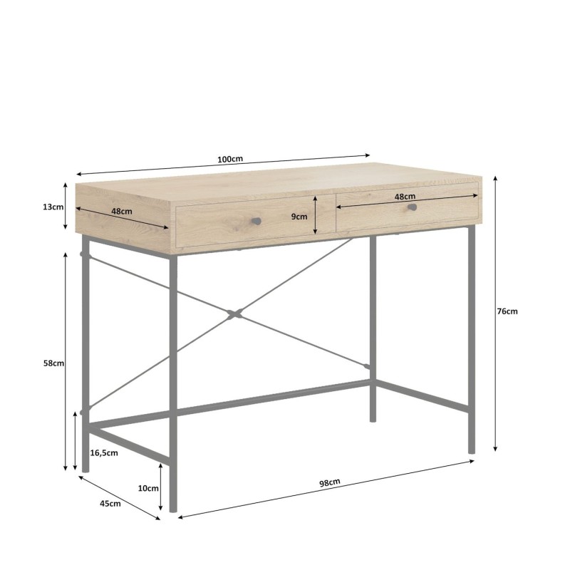 Desk (natural oak/black frame) Desk (natural oak/black frame)