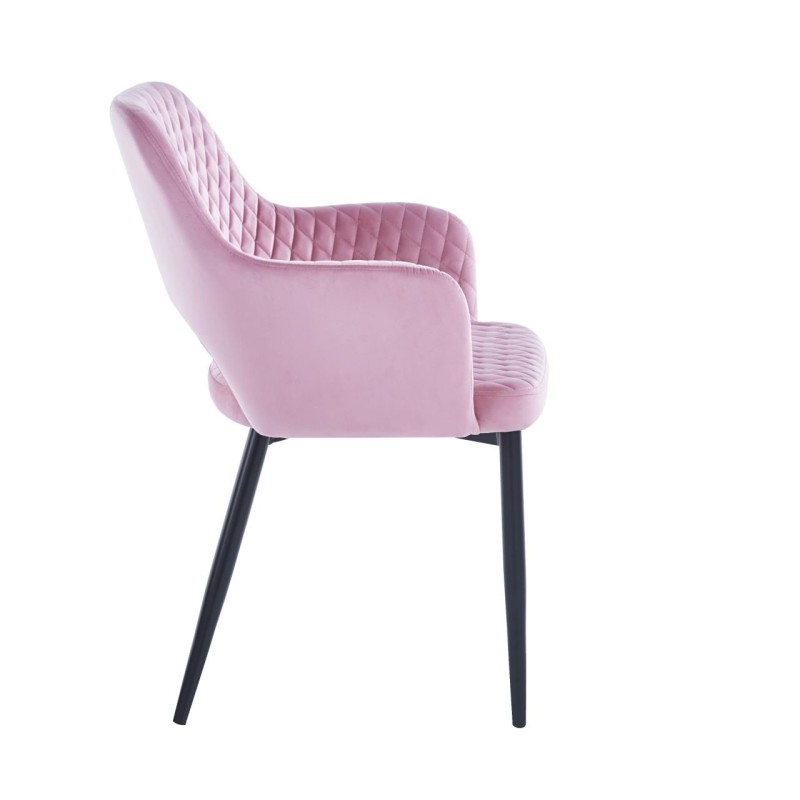 Silla de terciopelo (rosa) - estructura negra Silla de terciopelo (rosa) - estructura negra