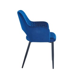 Silla de terciopelo (azul) - estructura negra Silla de terciopelo (azul) - estructura negra