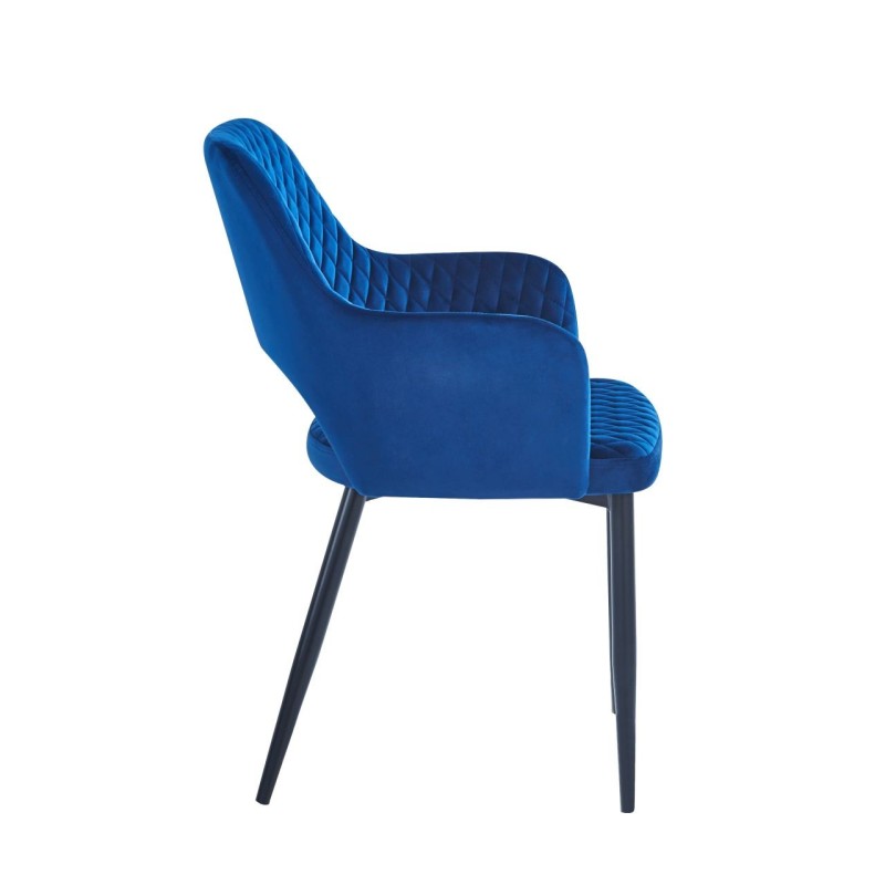 Silla de terciopelo (azul) - estructura negra Silla de terciopelo (azul) - estructura negra