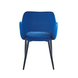Silla de terciopelo (azul) - estructura negra Silla de terciopelo (azul) - estructura negra
