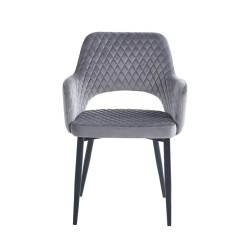 Silla de terciopelo (gris) - estructura negra Silla de terciopelo (gris) - estructura negra