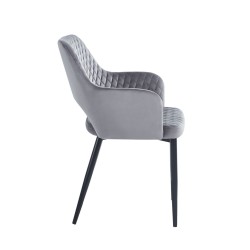 Velvet chair (gray) - black frame Velvet chair (gray) - black frame