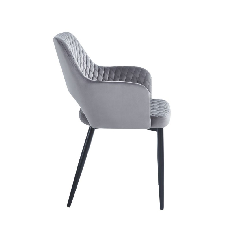Silla de terciopelo (gris) - estructura negra Silla de terciopelo (gris) - estructura negra