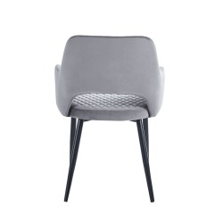 Silla de terciopelo (gris) - estructura negra Silla de terciopelo (gris) - estructura negra