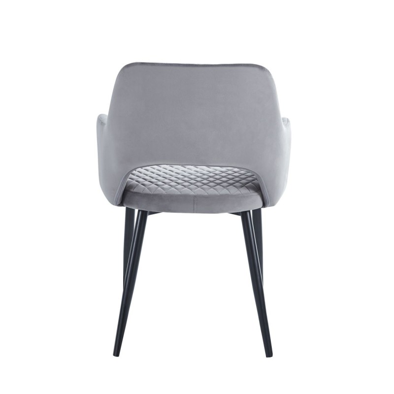 Silla de terciopelo (gris) - estructura negra Silla de terciopelo (gris) - estructura negra