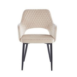 Silla de terciopelo (beige) - estructura negra Silla de terciopelo (beige) - estructura negra