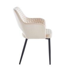 Velvet chair (beige) - black frame Velvet chair (beige) - black frame