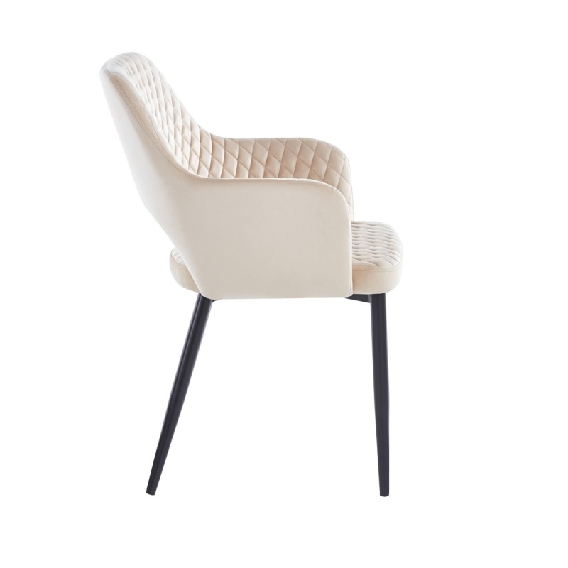 Velvet chair (beige) - black frame Velvet chair (beige) - black frame