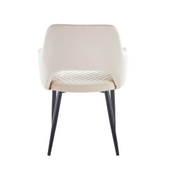 Silla de terciopelo (beige) - estructura negra Silla de terciopelo (beige) - estructura negra