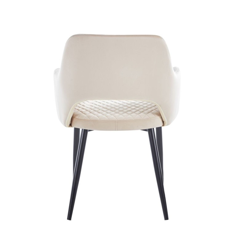Silla de terciopelo (beige) - estructura negra Silla de terciopelo (beige) - estructura negra