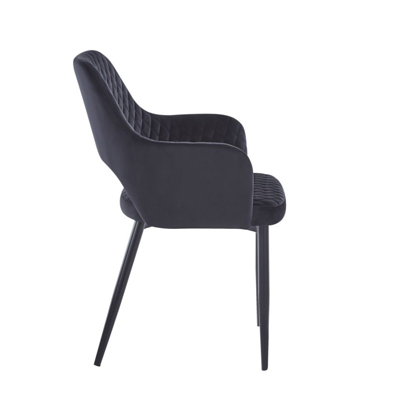 Silla de terciopelo (negro) - estructura negra Silla de terciopelo (negro) - estructura negra