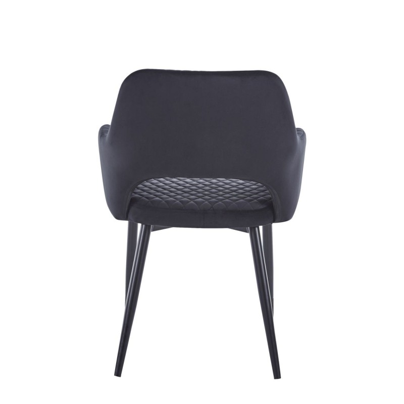 Silla de terciopelo (negro) - estructura negra Silla de terciopelo (negro) - estructura negra