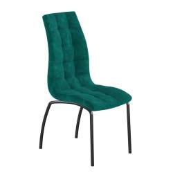 Silla de terciopelo (verde) - estructura negra