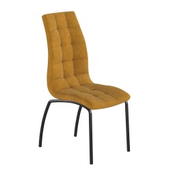 Silla de terciopelo (curry) - estructura negra