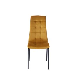Silla de terciopelo (curry) - estructura negra Silla de terciopelo (curry) - estructura negra