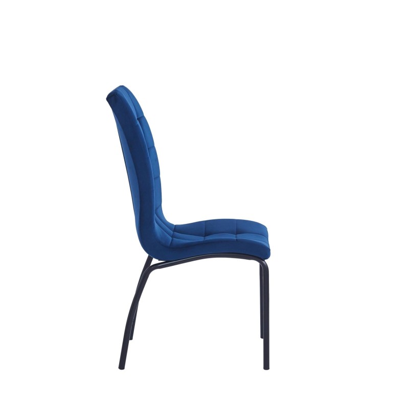Silla de terciopelo (azul) - estructura negra Silla de terciopelo (azul) - estructura negra