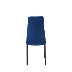 Silla de terciopelo (azul) - estructura negra Silla de terciopelo (azul) - estructura negra