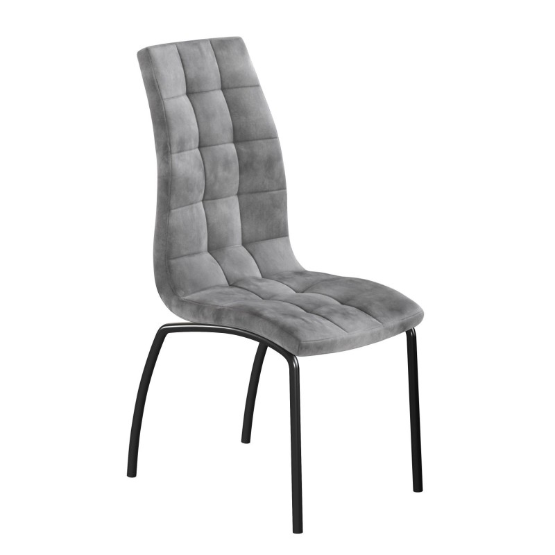 Silla de terciopelo (gris) - estructura negra Silla de terciopelo (gris) - estructura negra