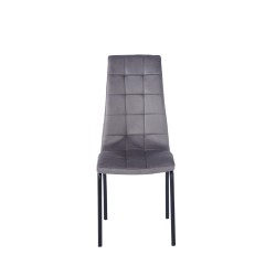 Silla de terciopelo (gris) - estructura negra Silla de terciopelo (gris) - estructura negra