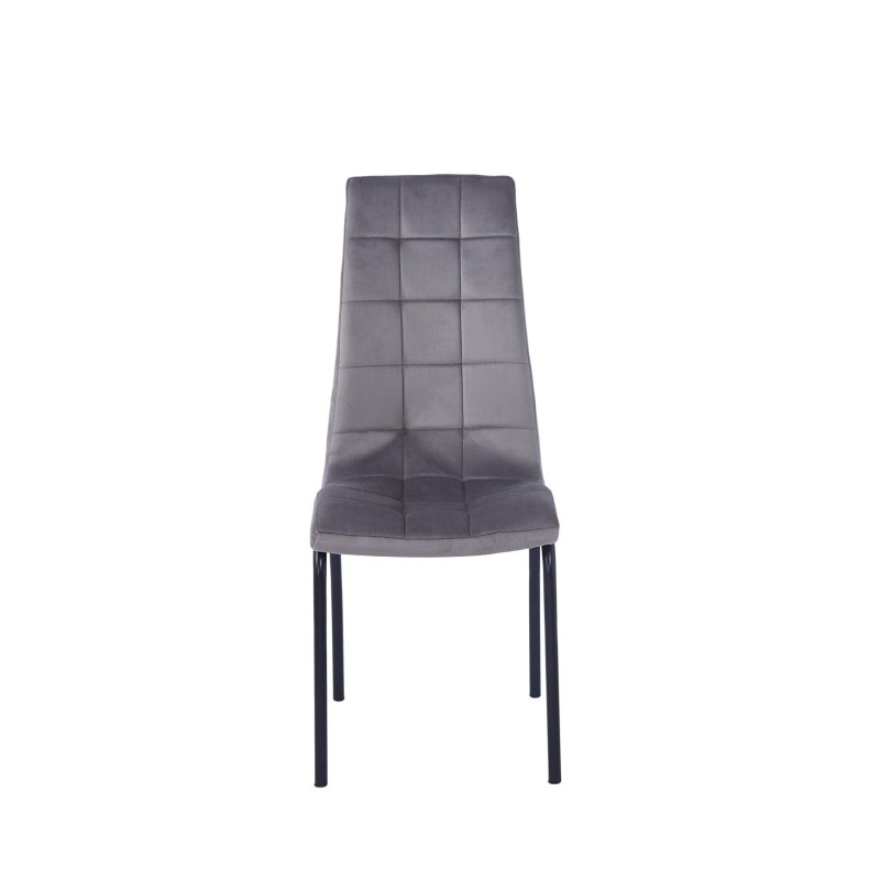 Silla de terciopelo (gris) - estructura negra Silla de terciopelo (gris) - estructura negra
