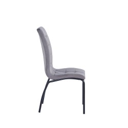 Silla de terciopelo (gris) - estructura negra Silla de terciopelo (gris) - estructura negra