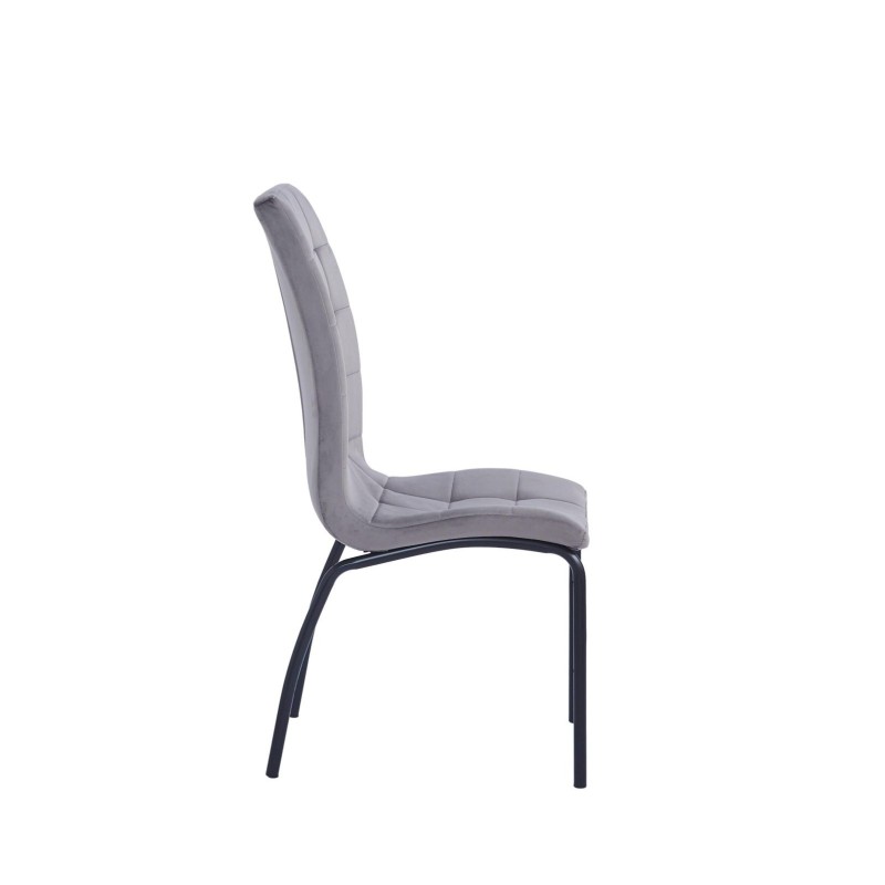 Velvet chair (gray) - black frame Velvet chair (gray) - black frame