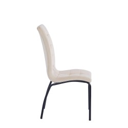 Silla de terciopelo (beige) - estructura negra Silla de terciopelo (beige) - estructura negra