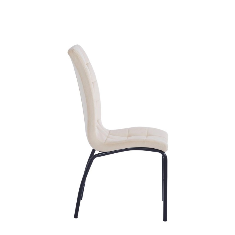 Silla de terciopelo (beige) - estructura negra Silla de terciopelo (beige) - estructura negra