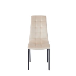 Silla de terciopelo (beige) - estructura negra Silla de terciopelo (beige) - estructura negra