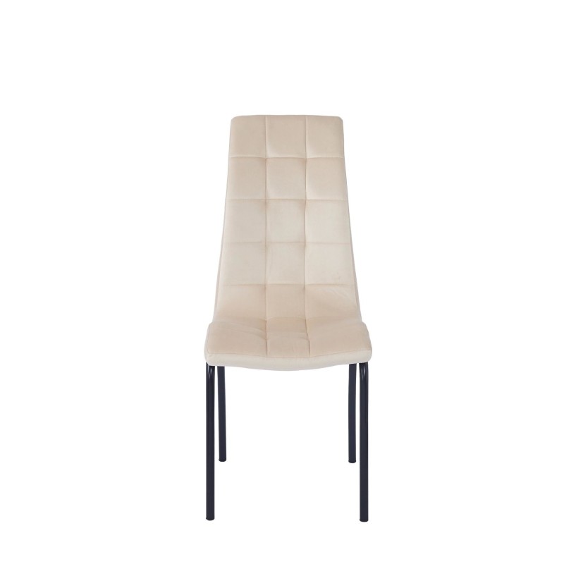 Silla de terciopelo (beige) - estructura negra Silla de terciopelo (beige) - estructura negra