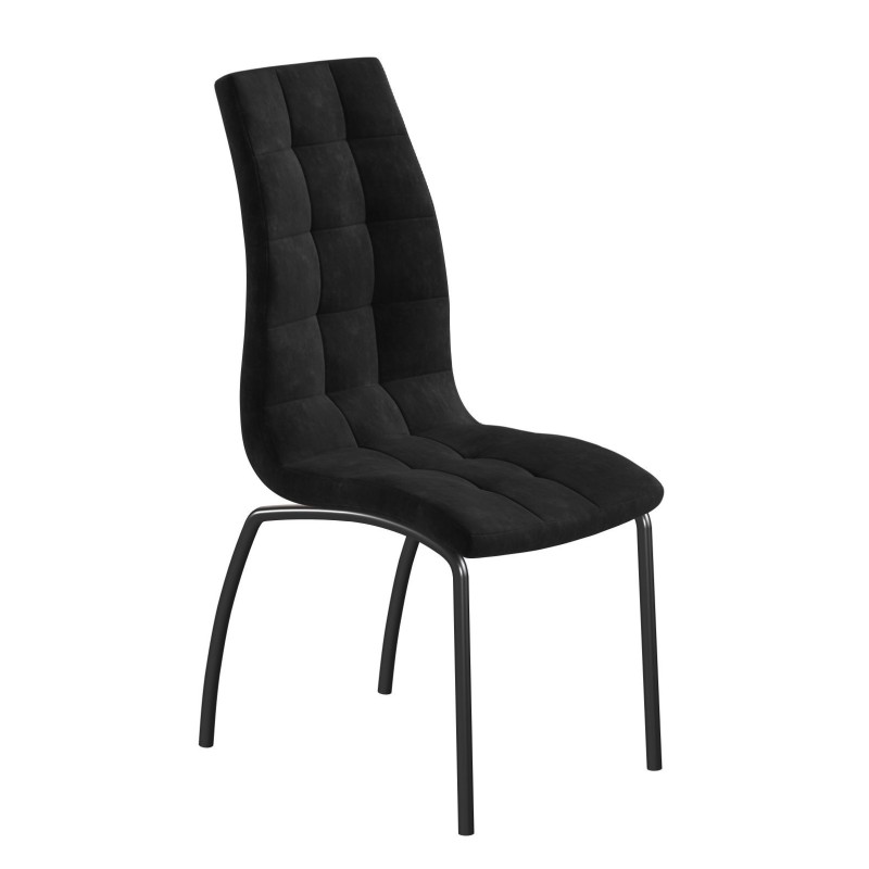 Silla de terciopelo (negro) - estructura negra Silla de terciopelo (negro) - estructura negra