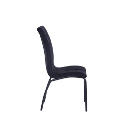Silla de terciopelo (negro) - estructura negra Silla de terciopelo (negro) - estructura negra