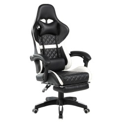 Black and white gaming swivel chair