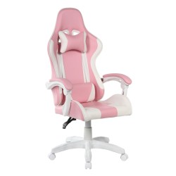 Pink and white gaming swivel chair