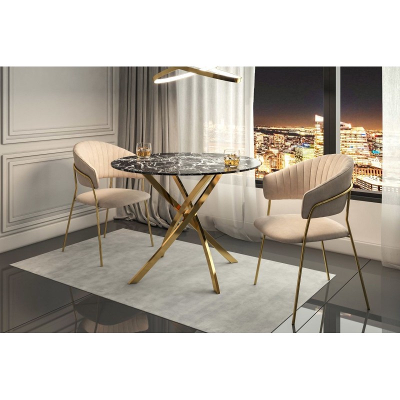 Tisch (schwarzer Marmor/gold) 100x100 Tisch (schwarzer Marmor/gold) 100x100