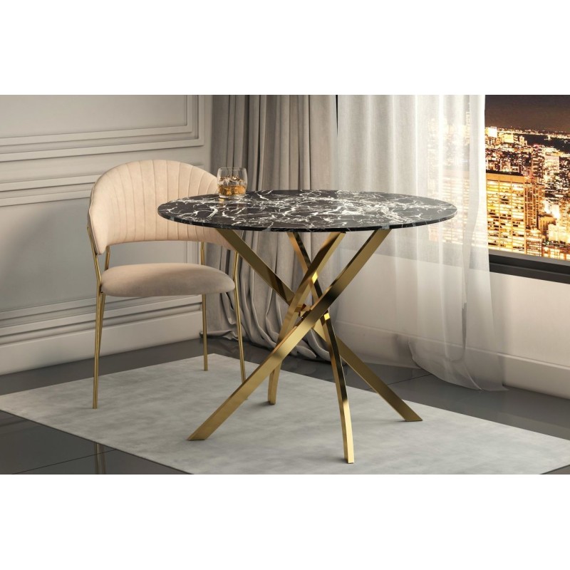 Tisch (schwarzer Marmor/gold) 100x100 Tisch (schwarzer Marmor/gold) 100x100