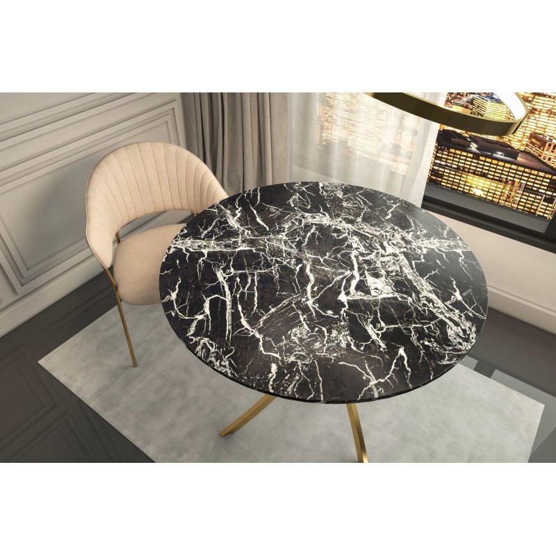 Mesa (mármol negro/oro) 100x100 Mesa (mármol negro/oro) 100x100
