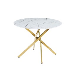 Mesa (mármol blanco/oro) 100x100 Mesa (mármol blanco/oro) 100x100
