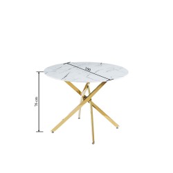 Table (white marble/gold) 100x100 Table (white marble/gold) 100x100