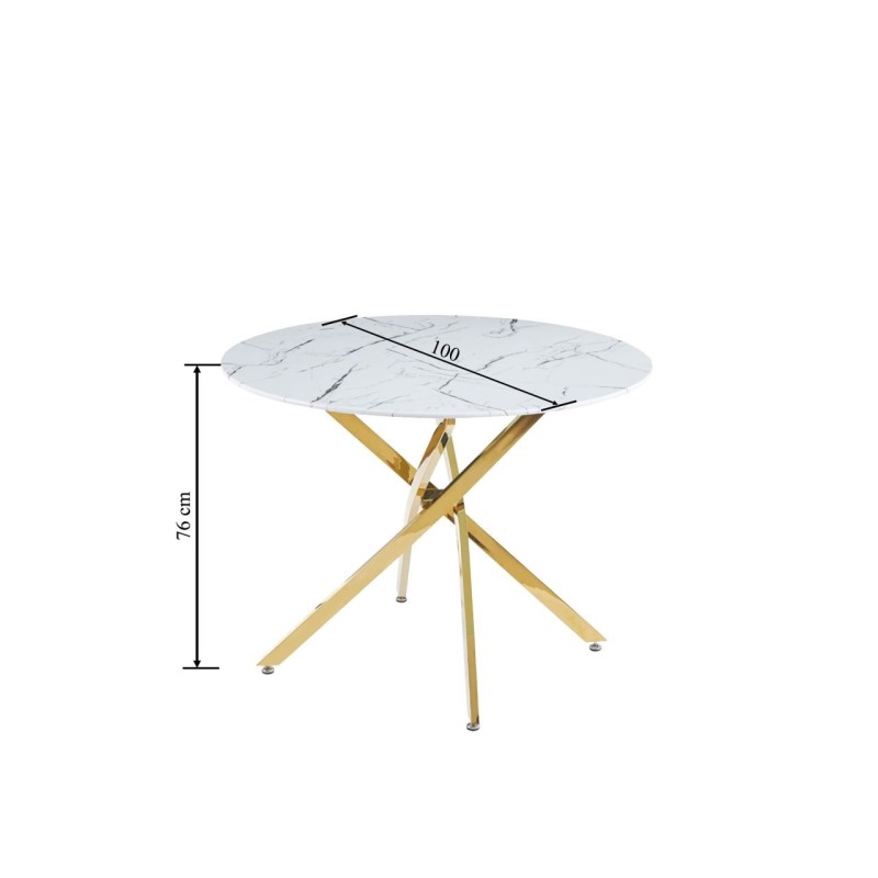 Mesa (mármol blanco/oro) 100x100 Mesa (mármol blanco/oro) 100x100