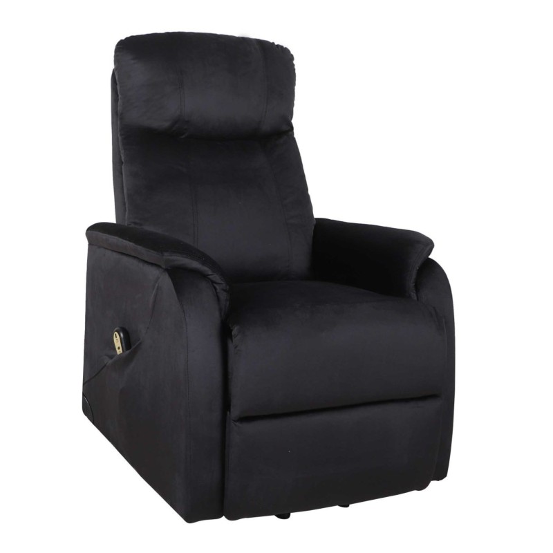 Sillón reclinable eléctrico (terciopelo) / negro Sillón reclinable eléctrico (terciopelo) / negro