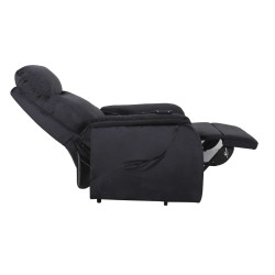 Sillón reclinable eléctrico (terciopelo) / negro Sillón reclinable eléctrico (terciopelo) / negro