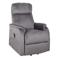 Sillón reclinable eléctrico (terciopelo) / gris Sillón reclinable eléctrico (terciopelo) / gris